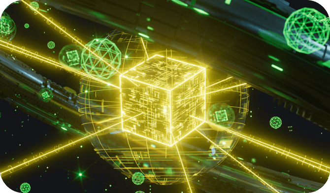 Cube in space.