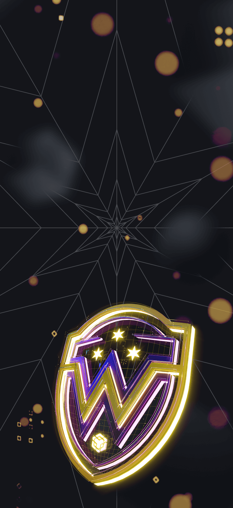 Shield illustration with a W and BNB Chain logo on a background with stars and shapes.