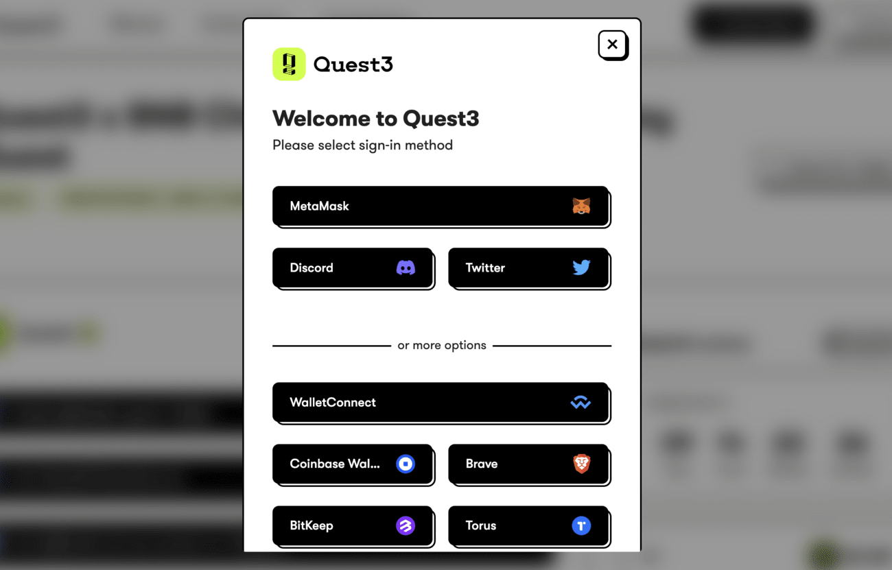 Quest3 connect your wallet