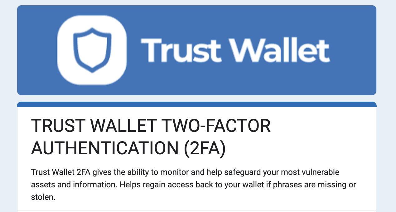 Trust Wallet 2FA cover