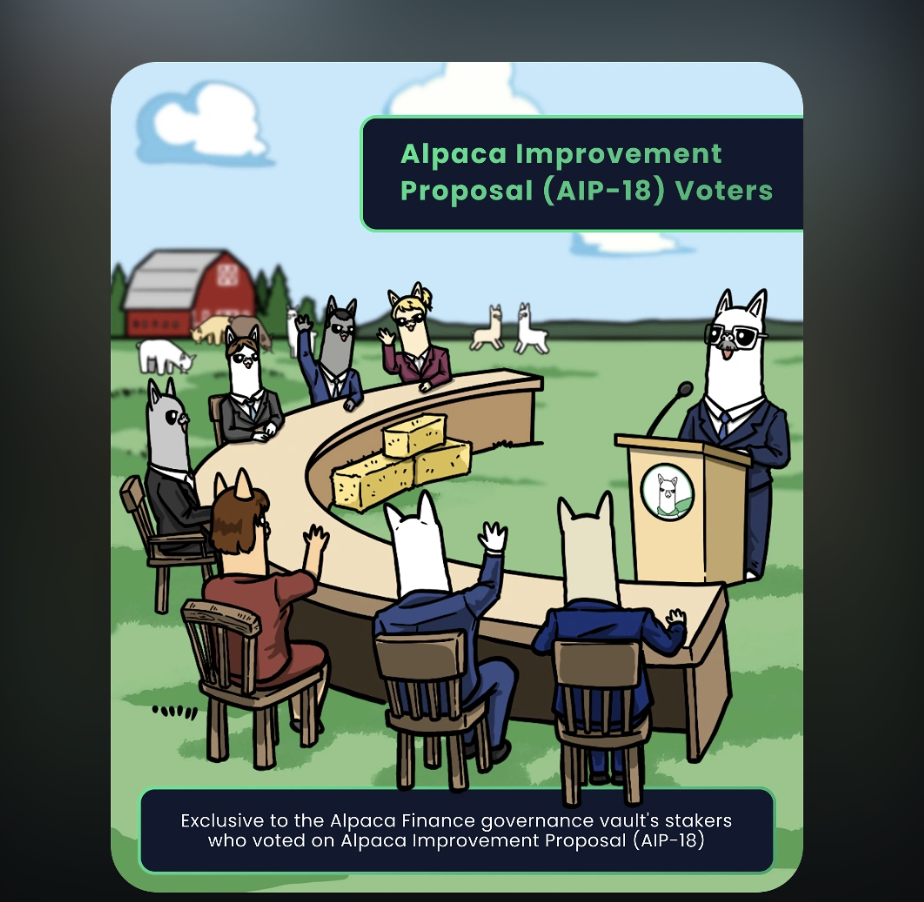 NFT for Alpaca Improvement Proposal (AIP-18) Voters